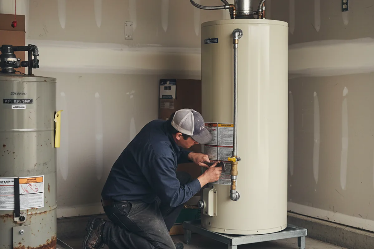 Water heater and shutoff valve replacement in Englishtown